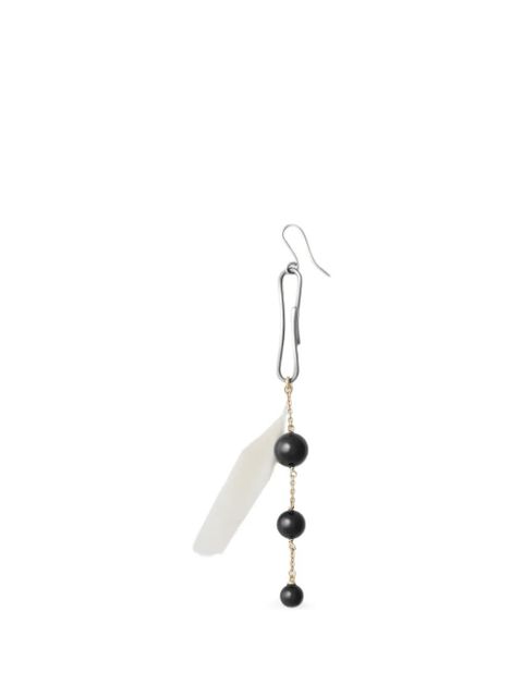 LEMAIRE onyx feather dot earrings - Silver - zdjęcie produktu nr 1