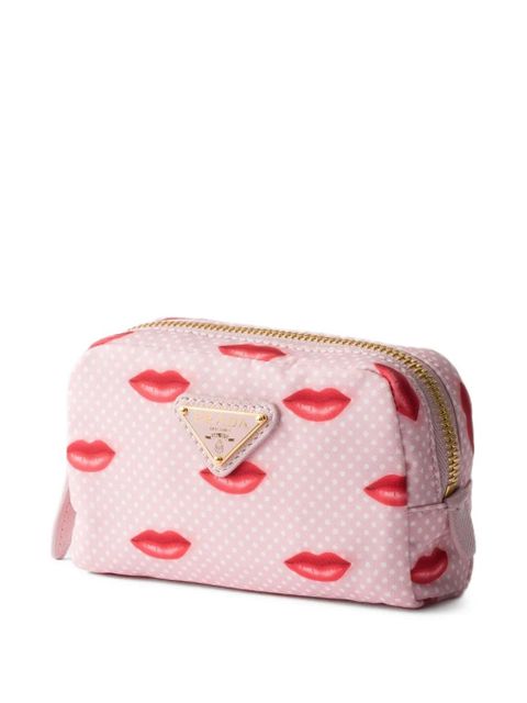 Prada logo-detail make up bag - Pink