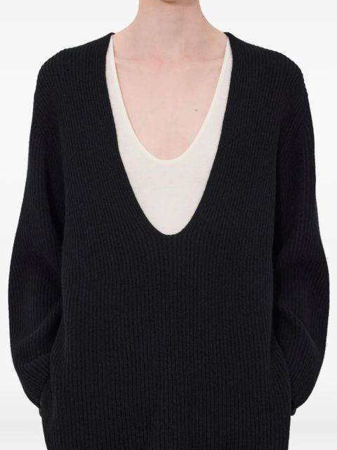 LouLou de Saison Gabe ribbed u-neck sweater - Black