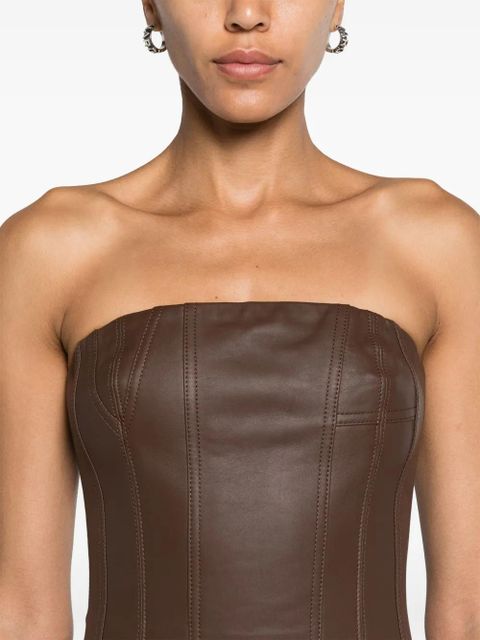 AMIRI bustier-style leather top - Brown