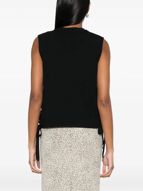 PINKO sleeveless cotton top - Black
