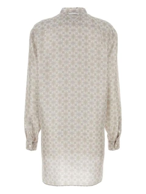 Prada printed silk shirt dress - Neutrals - zdjęcie produktu nr 1