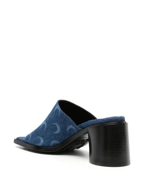 Marine Serre 75mm denim sandals - Blue