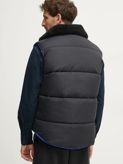 A.P.C. bezrękawnik dwustronny doudoune teddy kolor niebieski zimowy PAAFW.M30201