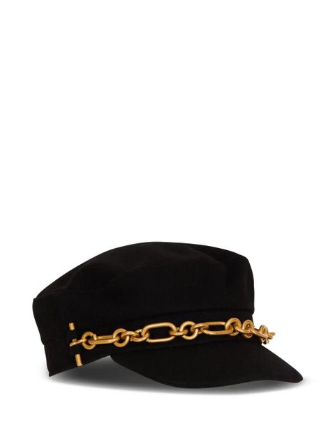Balmain Brandebourg wool cap - Black