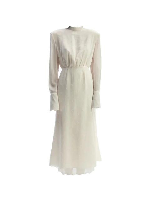 Magda Butrym bow-embroidered lace-trimmed dress - Neutrals - zdjęcie produktu nr 1