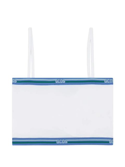 GCDS logo-tape crop top - White - zdjęcie produktu nr 1