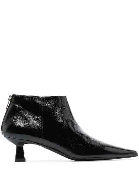 GANNI point-toe 50mm crop boots - Black