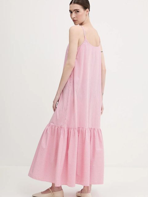 United Colors of Benetton sukienka kolor różowy maxi rozkloszowana 4SZRDV0B8 - zdjęcie produktu nr 2