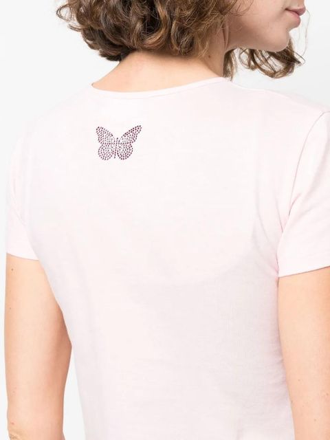 Blumarine logo crew-neck T-shirt - Pink