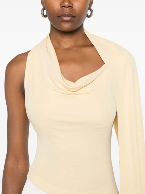 Aya Muse asymmetric draped-detail blouse - Neutrals