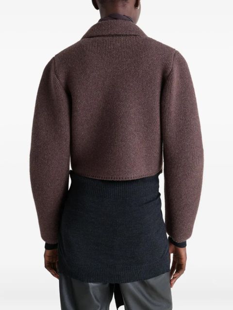 LEMAIRE felted double-breasted blouson - Brown