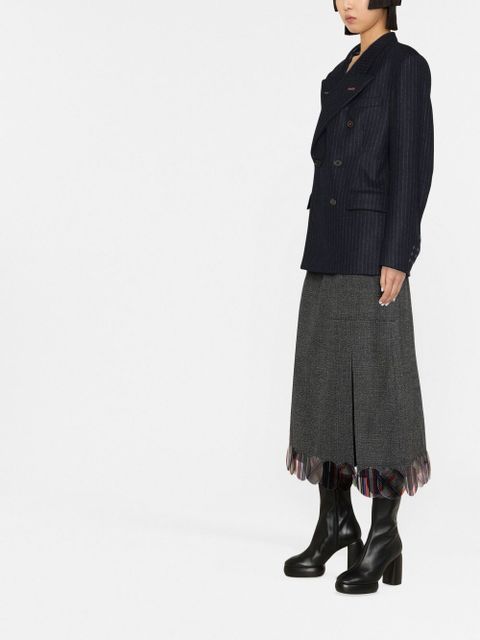 Maison Margiela pinstripe double-breasted wool blazer - Blue - zdjęcie produktu nr 2