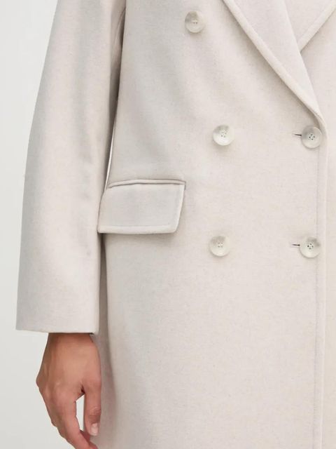 Sisley płaszcz wełniany kolor beżowy przejściowy 2A8GLN04Q