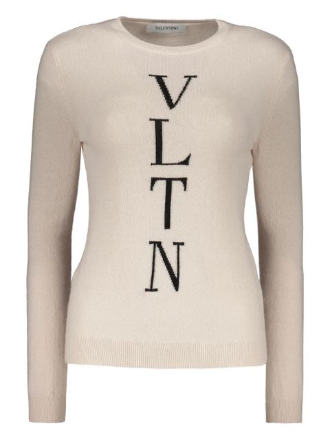 Valentino Garavani intarsia-knit logo sweater - Neutrals - zdjęcie produktu nr 1