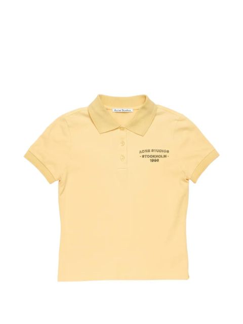 Acne Studios buttoned logo polo shirt - Yellow - zdjęcie produktu nr 1