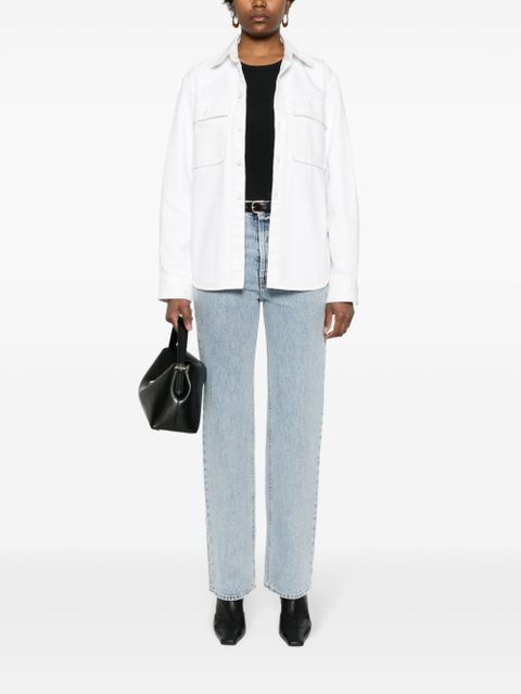 TOTEME logo-patch cotton jeans - Blue