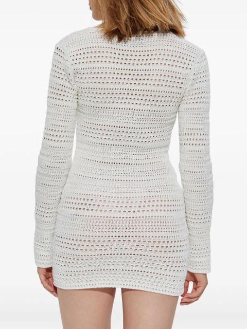 AMIRI open-knit long-sleeve dress - White