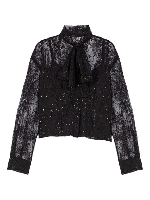 Maje sequinned lace shirt - Black - zdjęcie produktu nr 1
