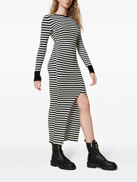TWINSET striped knit dress - Black