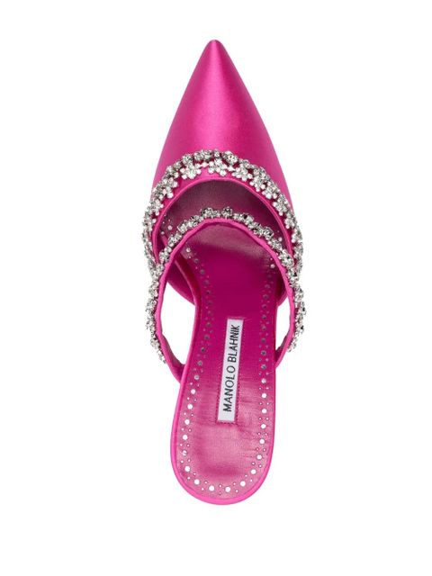 Manolo Blahnik Vedadamu 80mm crystal-embellished mules - Pink
