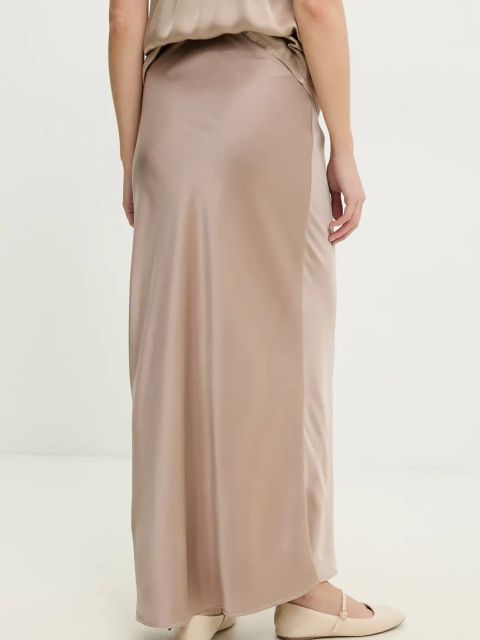 Answear.LAB spódnica kolor beżowy maxi prosta