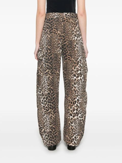 GANNI leopard-print trousers - Brown