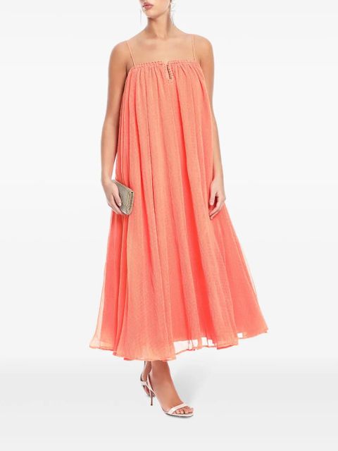 Aje square-neck layered midi dress - Pink