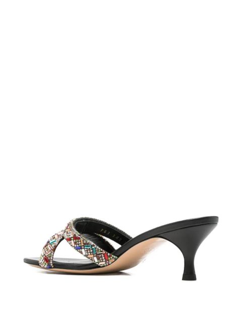 Casadei Vegas crystal-embellished heeled sandals - Black