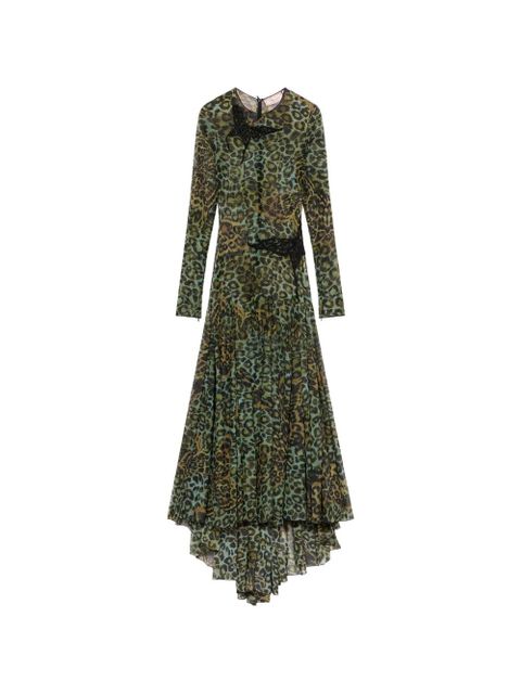 Blumarine lace leopard-print dress - Green - zdjęcie produktu nr 1
