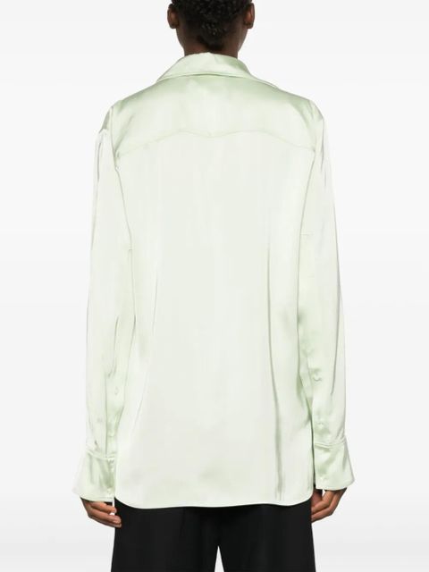 Jil Sander wrap satin shirt - Green