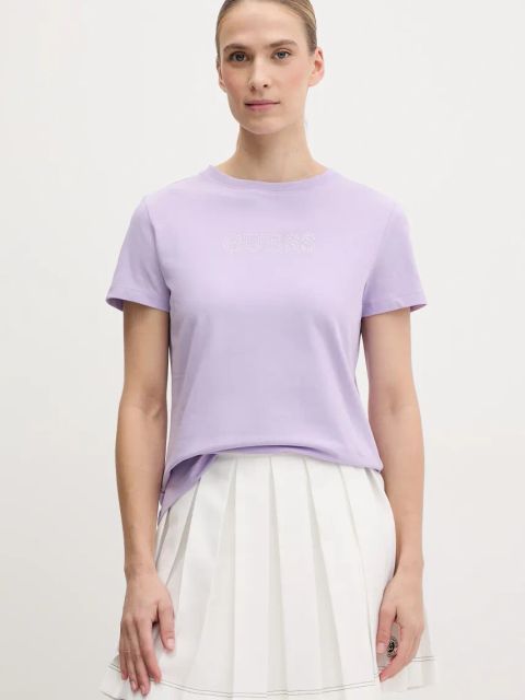 Guess t-shirt BRIANA damski kolor różowy V3BI11 J1314