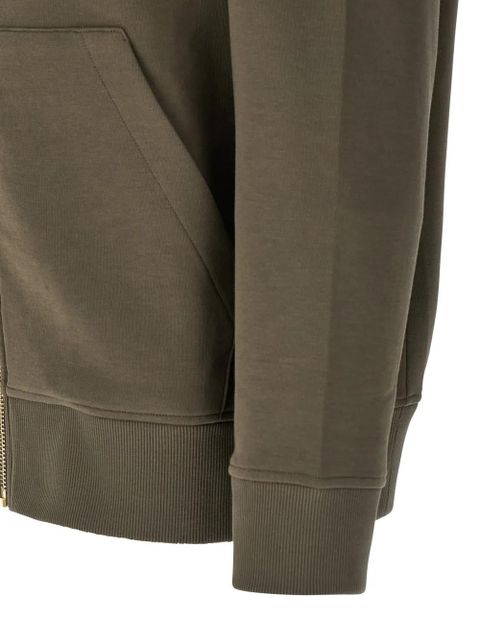 Max Mara SmmJour front zip cotton hoodie - Green