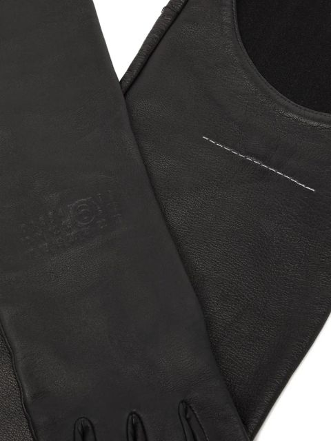 MM6 Maison Margiela leather gloves - Black