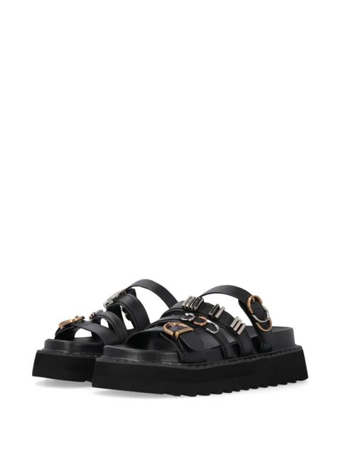 PINKO multi-straps leather sandals - Black