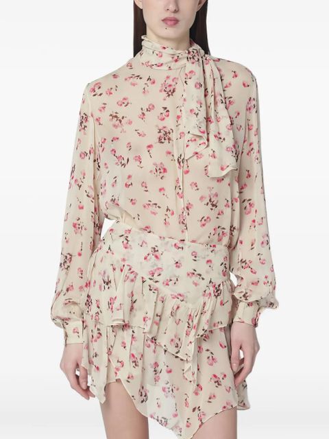 MARANT ÉTOILE floral ruffled shirt - Neutrals - zdjęcie produktu nr 2