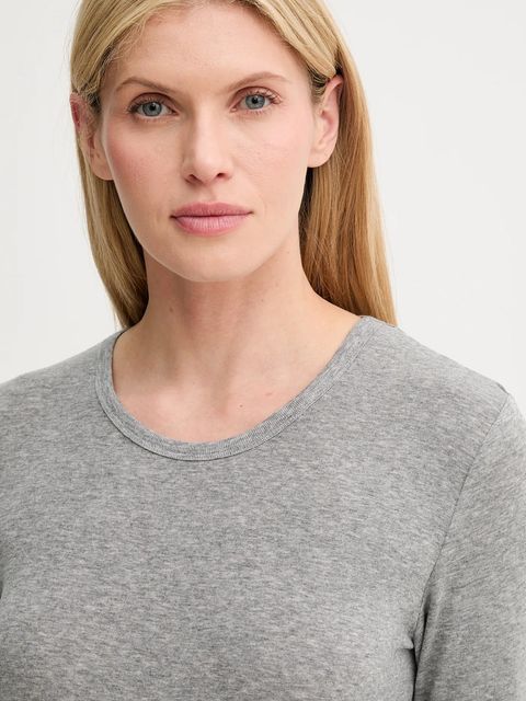 MUNTHE longsleeve z domieszką wełny LUTEST kolor szary 247112724767