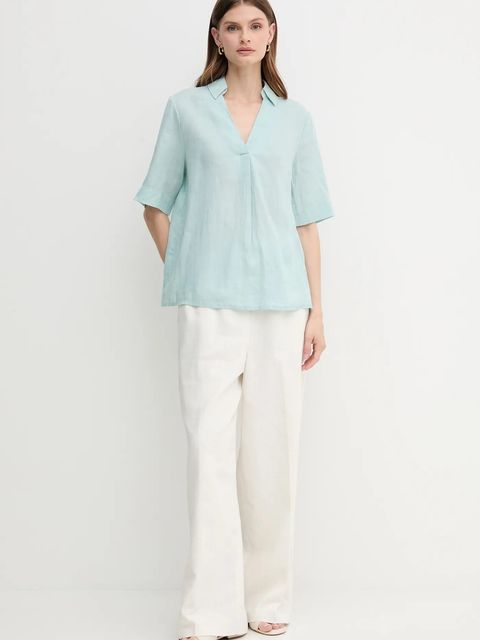 United Colors of Benetton bluzka lniana - zdjęcie produktu nr 1