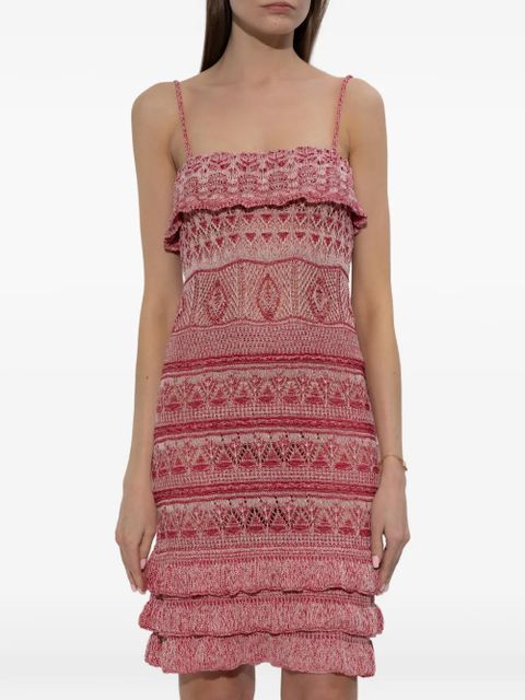 ETRO ruffled spaghetti-strap mini dress - Red