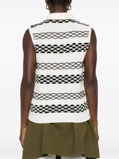 LOEWE spread-collar pattern top - White