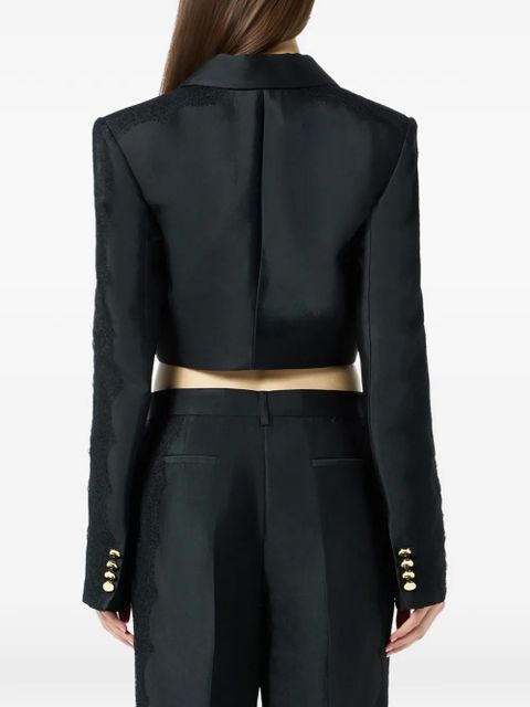 Blumarine diagonal lace jacket - Black