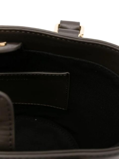 Self-Portrait bow-charm leather bucket bag - Brown - zdjęcie produktu nr 2