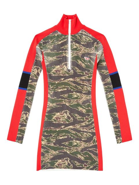 Diesel tiger-stripe ribbed dress - Green - zdjęcie produktu nr 1