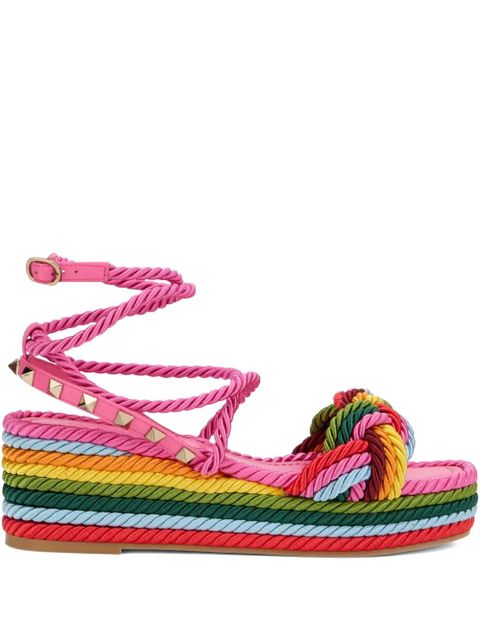 Valentino Garavani rope-detail platform sandals - Pink - zdjęcie produktu nr 1