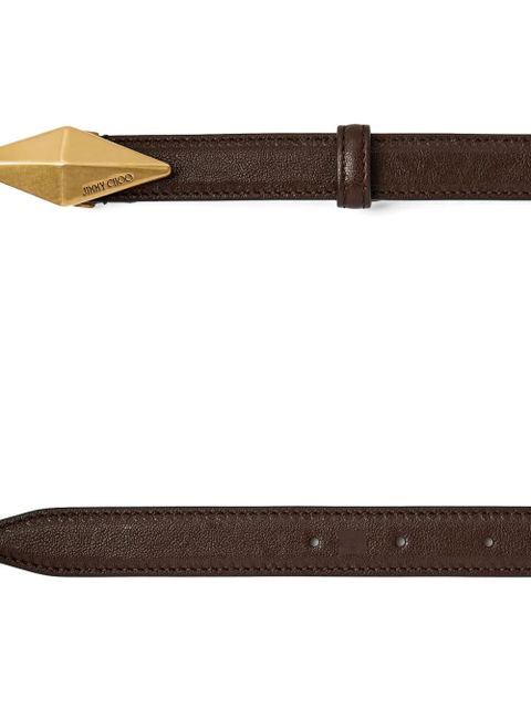 Jimmy Choo diamond-clasp leather belt - Brown