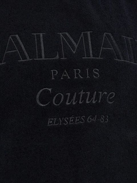 Balmain logo-embroidered poncho - Black