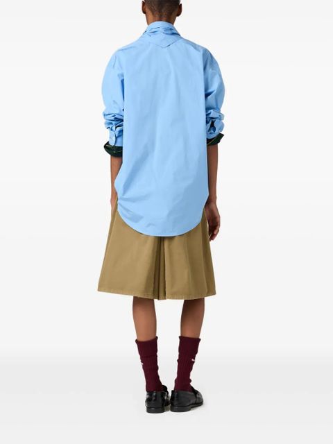 Miu Miu scarf-detail poplin shirt - Blue