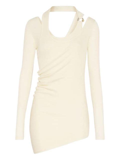 Jean Paul Gaultier ribbed twisted top - Neutrals - zdjęcie produktu nr 1