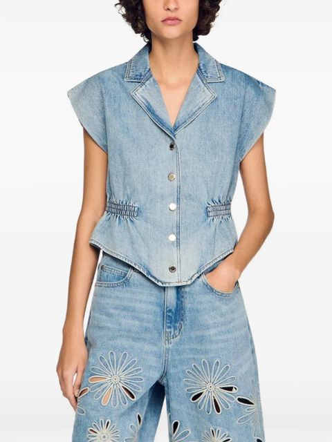 SANDRO button-up denim top - Blue