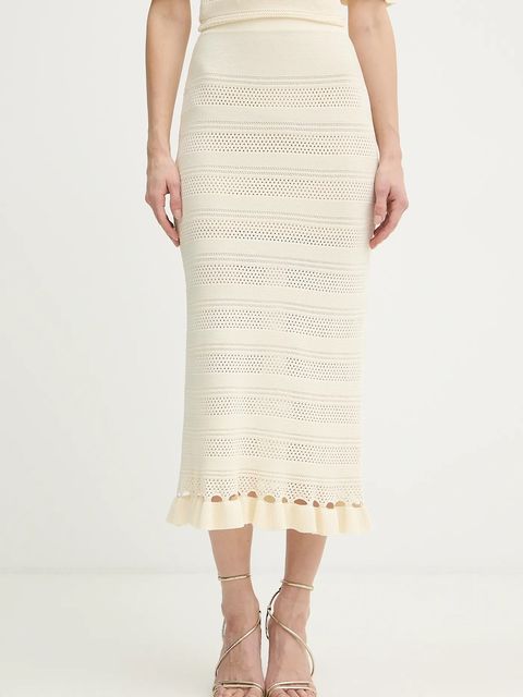 Twinset spódnica kolor beżowy maxi prosta 261TP3083 - zdjęcie produktu nr 1